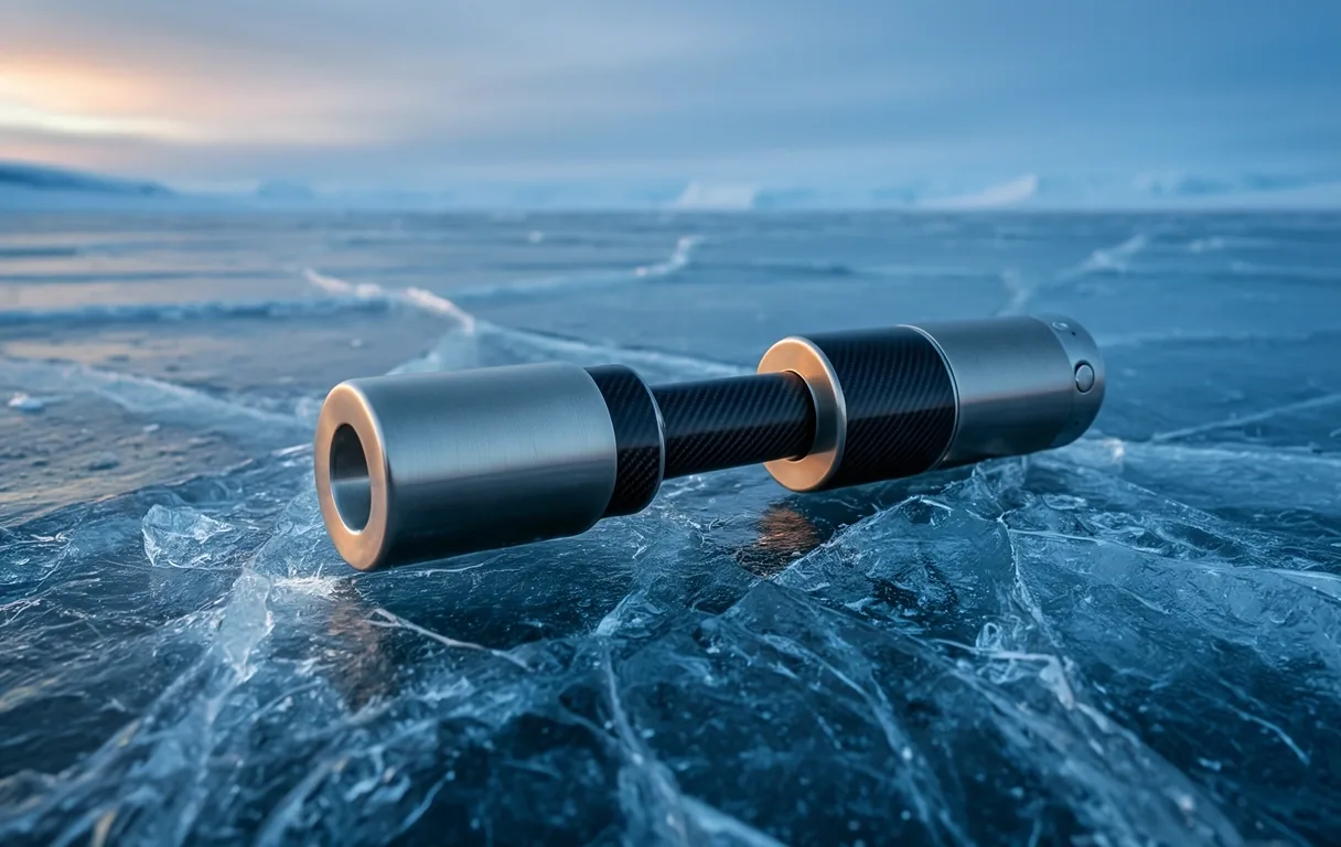 The vast, silent horizon of a frozen arctic landscape at first light